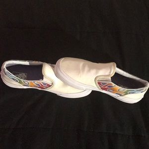 Rainbow flame vans